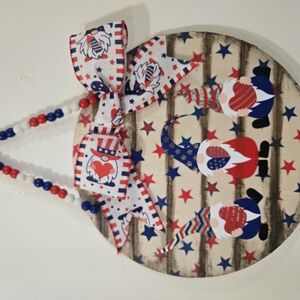 Festive Gnome Art Painting with Stars and Bow